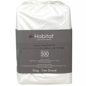 Habitat Luxury Collection KING 4PC 500TC 100% ORGANIC COTTON White Sheet Set NEW